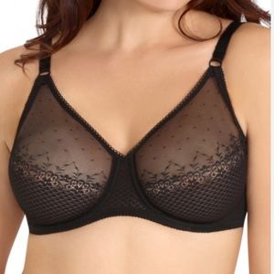 Chantelle 36D Tamaris Black Full Coverage Seamless Lace Bra